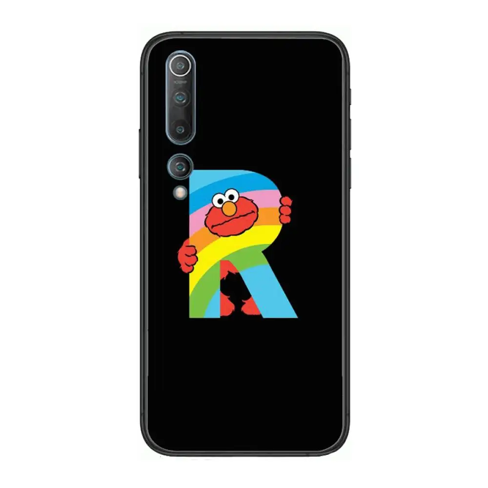 

American Children's TV E-Elmo Style Phone Case For xiaomi mi11 5g 10 liti Ultra 9Pro SE 3 8 Note Anime Black Cover Silicone Bac