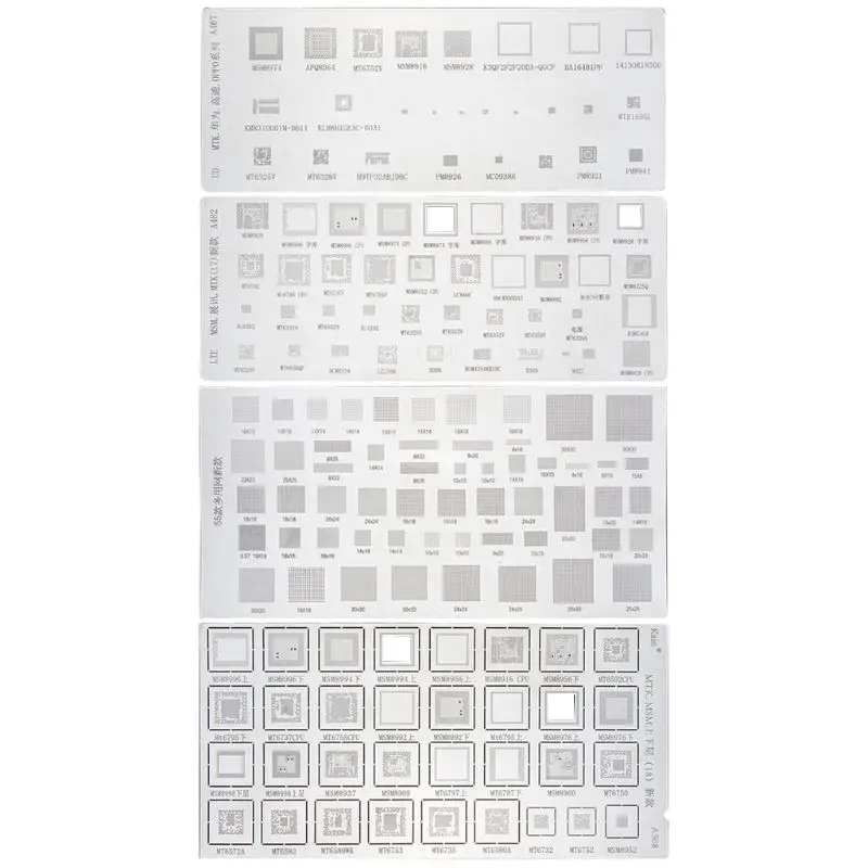 4 шт. Универсальный трафарет BGA для MTK MSM Samsung Huawei Xiaomi iPad CPU RAM PM Power IC Reball Pin прямой