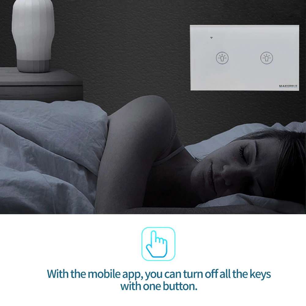 Умный сенсорный переключатель Wi-Fi Tuya Zero/Single Fire Line стеклянная панель европейского