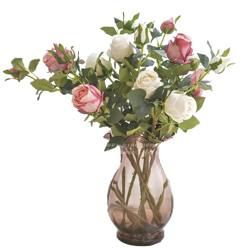 Искусственные розы в европейском стиле с множеством головок искусственные цветы