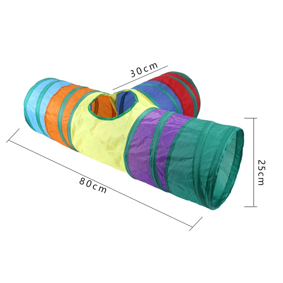 

Collapsible Cat Tunnel Colorful Funny Polyester Crinkle Kiteen Tent Tubes Indoor Outdoor Cats Play Tunnels Training Interactive