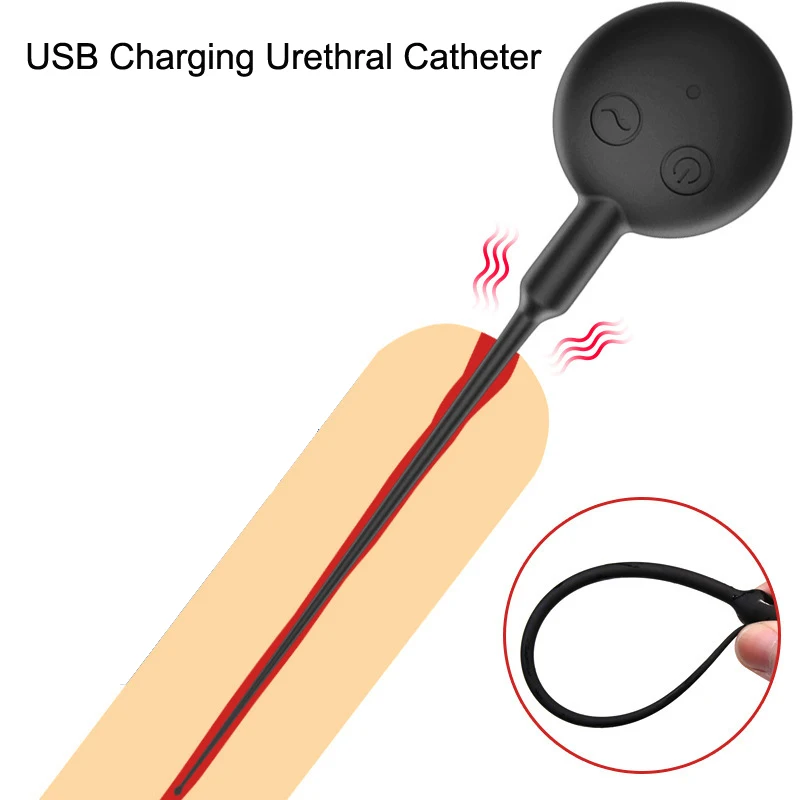 

7 Speed USB Charging Penis Plug Uretral Catheter Vibrator Dilator Horse Eye Urethra Catheter Adult Toy Sex Toys for Men Sounding