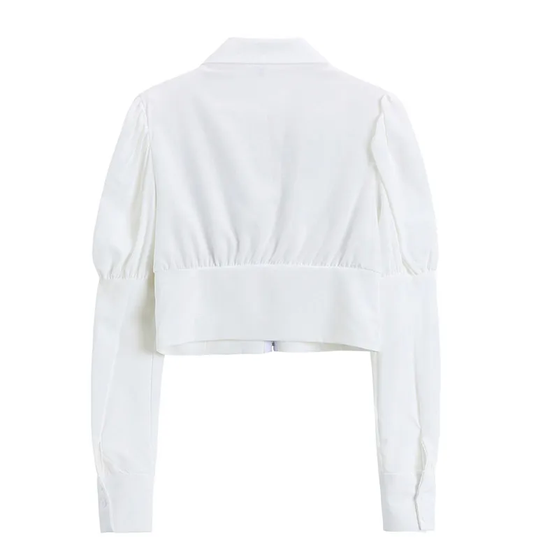 

Vintage Twist Knit Patchwork Blouse Women Lapel Single Breasted Elegant Long Sleeve Korean Fitting Crop Shirt Tops 2021 Spring