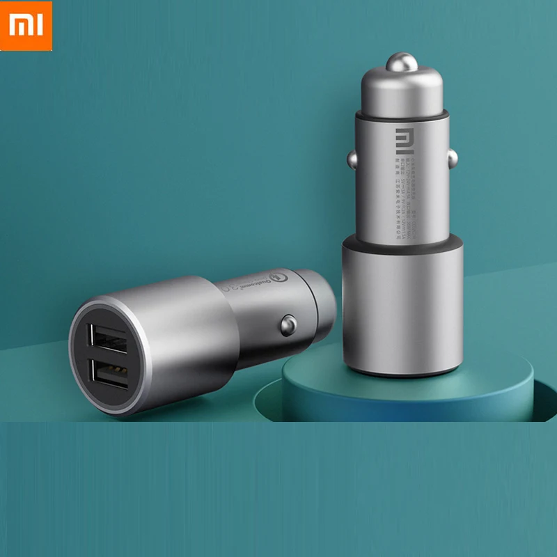 

100% Original Xiaomi Car Charger QC 3.0 Dual USB Quick Charge 5V/3A 9V/2A Mi Car Charger For Android iOS For iPhone Mobile Phone