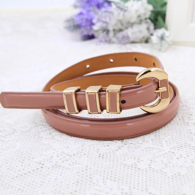 Дизайнерский Модный женский тонкий ремень с квадратной пряжкой популярный