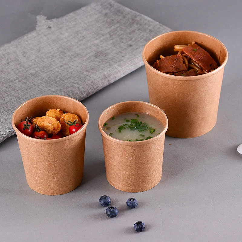 50 штук Высокое качество кухонные Упаковка Еда фрукт бумажная миска для салата