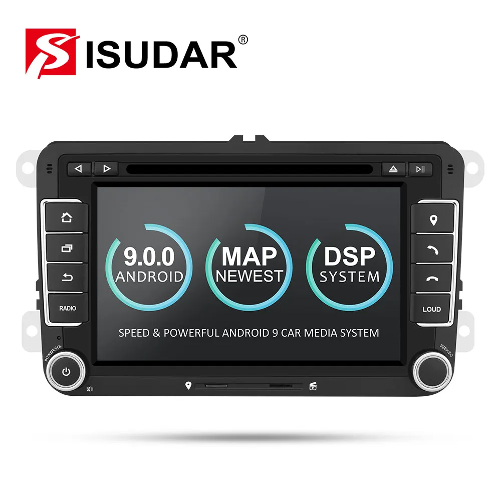 Isudar Автомобильный мультимедийный плеер Android 9 gps 2 Din для VW/Golf/Tiguan/Skoda/Fabia/Rapid/Seat/Leon Canbus Automotivo DVD компактное минирадио