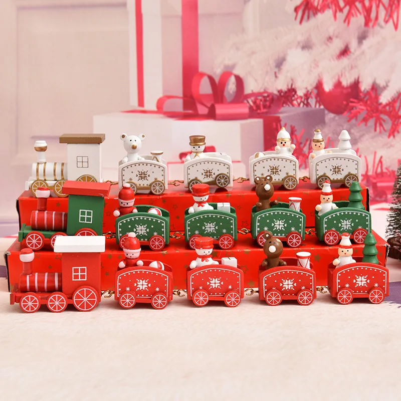 

Wooden Christmas Train Ornament Christmas Decoration For Home Santa Claus Gift Toys Crafts Table Deco Navidad Xmas 2021 New Year