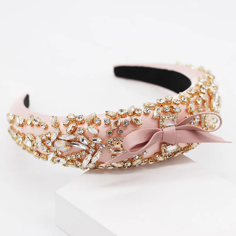 Luxury Full Diamond Baroque Headbands Crystal Rhinestones Personality Party Show Dance Crown Bowknot Turban Headdress Headwear