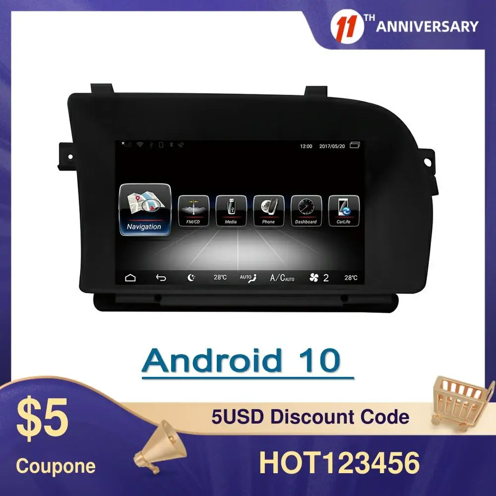 

For Mercedes Benz W221 W216 S221 S Class Android10 8GB RAM+128 Car GPS Navigation Head Unit Radio Multimedia Player Auto Stereo
