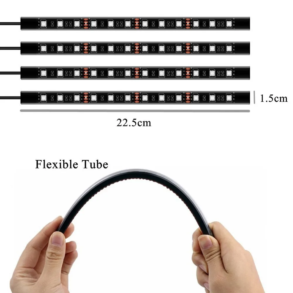 Автомобильная светодиодная ленсветильник 48 светодиодов Bluetooth управление через