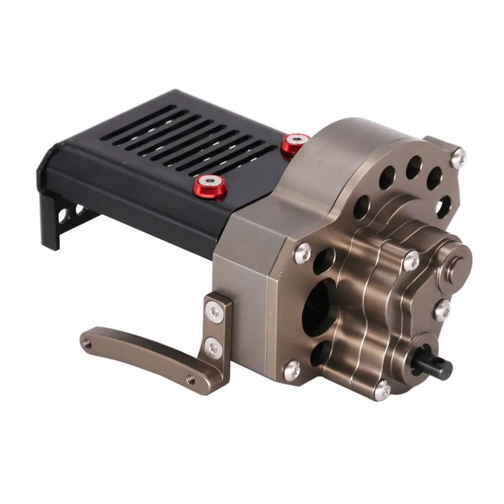 

1/10 RC Car Gear Box Metal Front Motor Crawler Part Compatible for Wrangler SCX10 (Black)