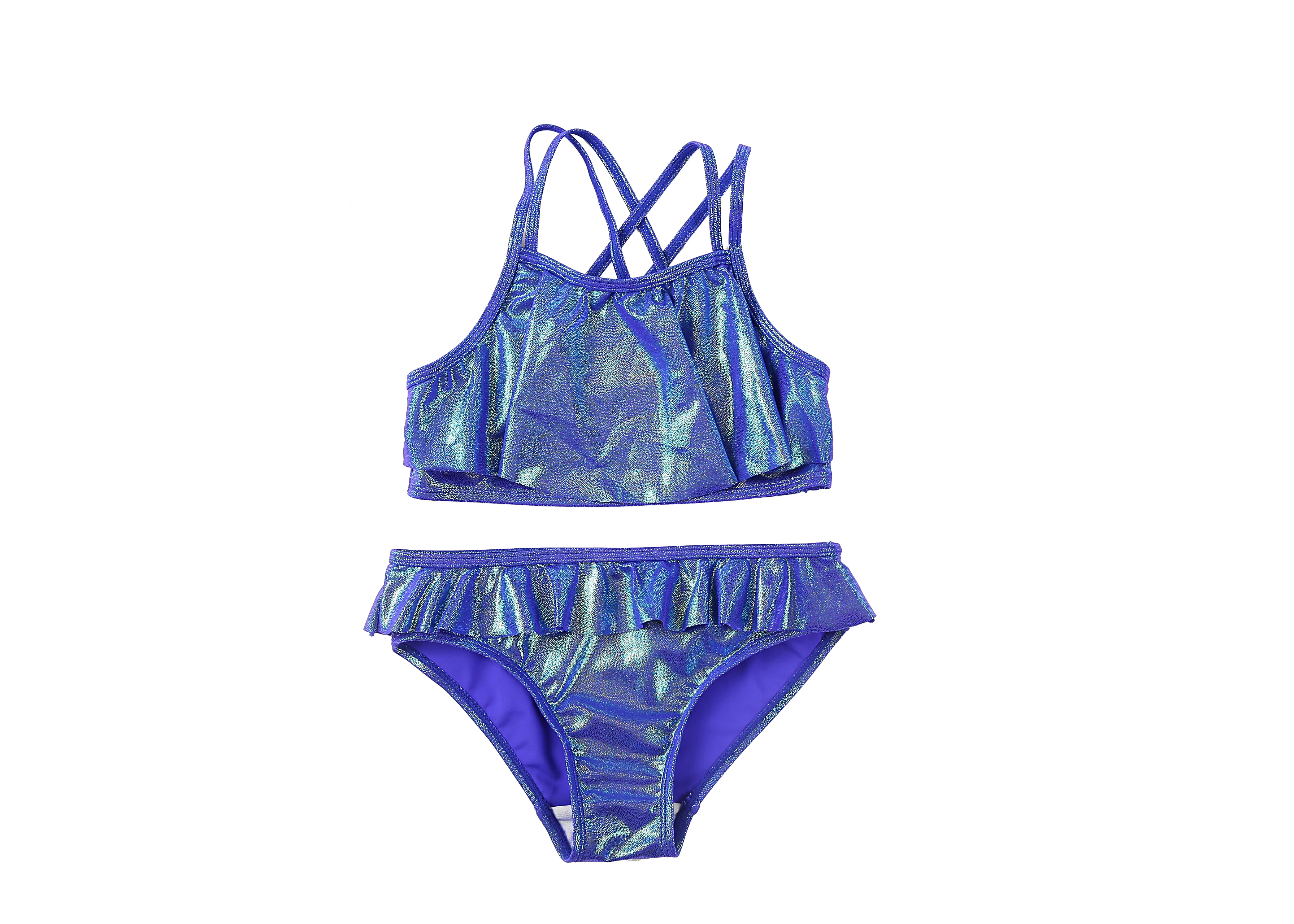 Купальный костюм из двух предметов для девочек Фиолетовый купальник бикини