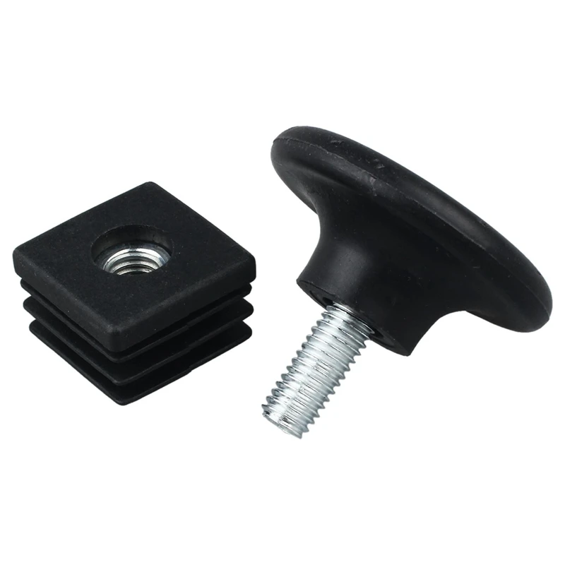 

11 Set Adjustable Leveling Foot: 10 Sets 45Mm Base Dia Leveling Foot 25Mmx25Mm Square Tube Insert Kit & 1Set 2Pcs Threaded Pole