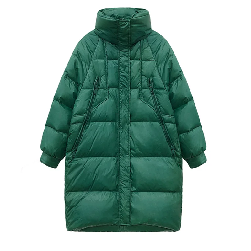 Пуховик в форме кокона женские длинные теплые зимние куртки новинка свободная