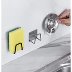 Самоклеящаяся Нескользящая сушилка для раковины подставка для спонжей, кухонная стойка из нержавеющей стали 304, органайзер для хранения губок