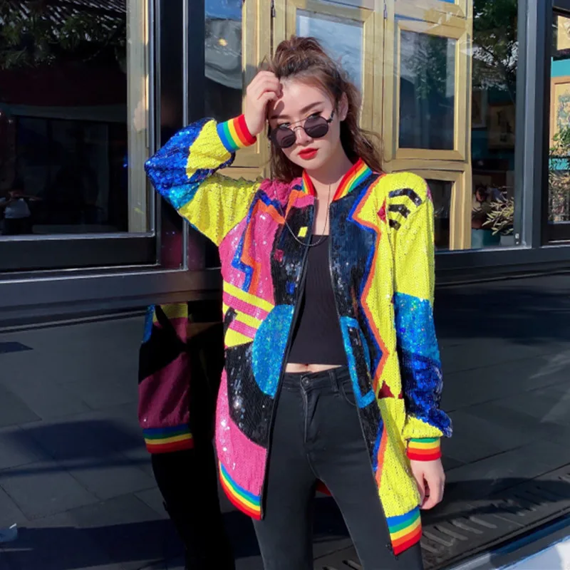 Женское осенне-зимнее Свободное пальто с длинным рукавом и круглым вырезом |