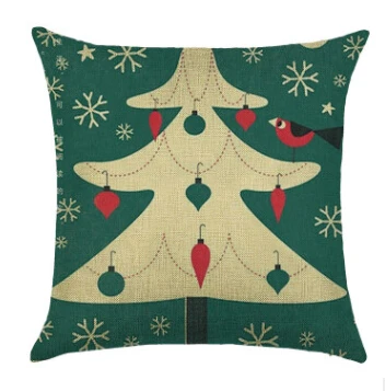 Рождественская наволочка льняная Подушка декоративная для автомобиля дивана