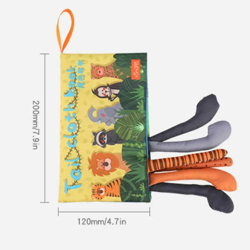 

Cartoon Animal Tails Cloth Book Soft Activity Early Educational Toys for Baby Infants Toddlers BM88
