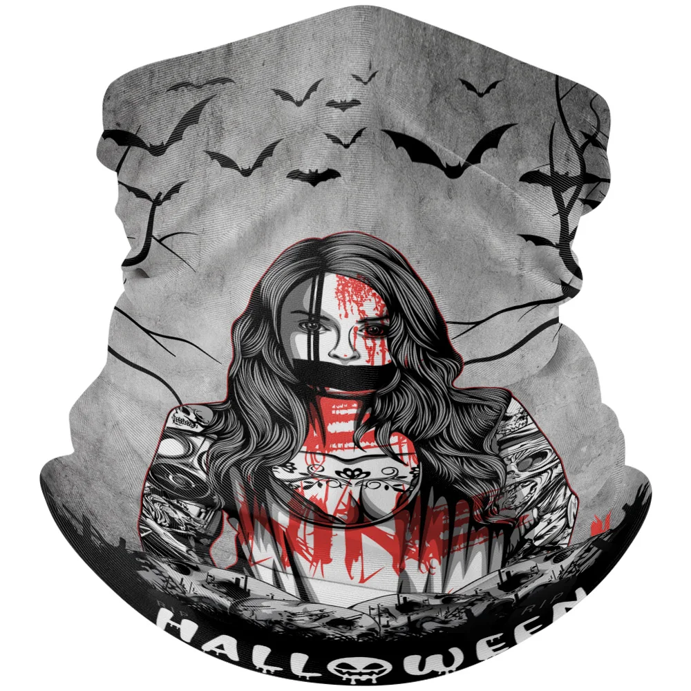 Scary Bleeding Tattoo Girls Bats Women Men Outdoor Sports Bandana Scarf Headwear Face Mask Camping Cycling Headscarf Headband |