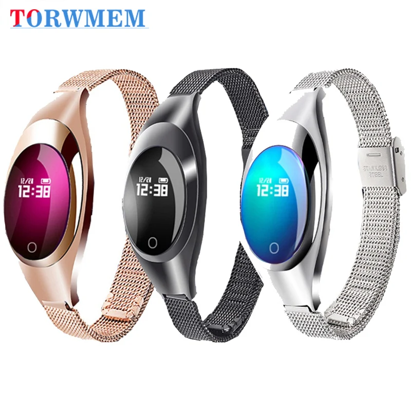 Водонепроницаемый Z18 женский умный Браслет Bluetooth Смарт для измерения кровяного