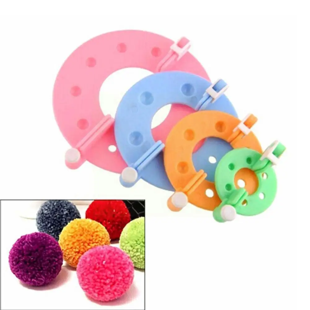 

DIY Craft Supplies 4PCS Knitting Tools Pompon Knitting Kit Device Ball Pile Children Machine Knitting Loom Machine Pompom Y7W2