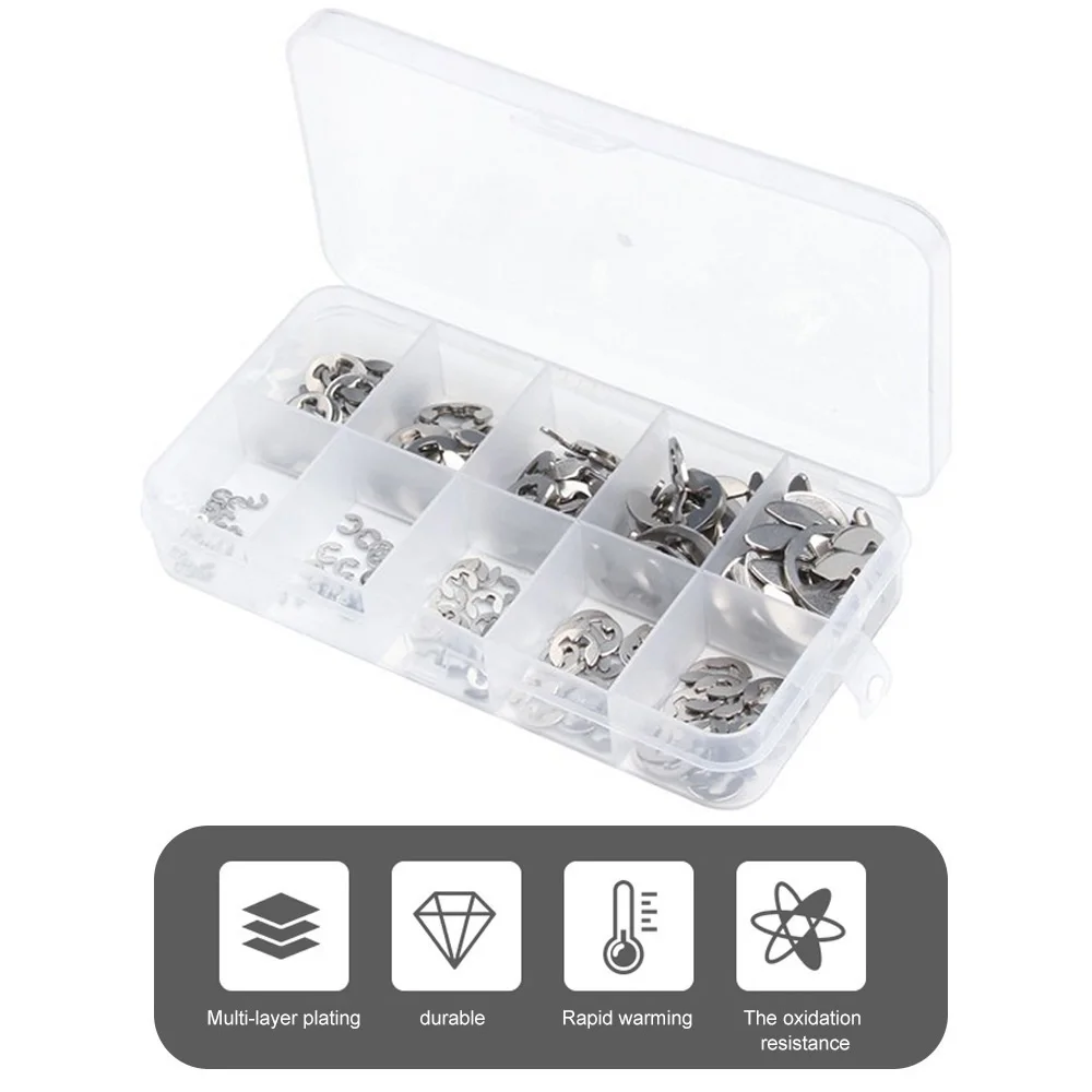 

120/200pcs Insert Nuts Set M1.5-M10 Stainless Steel 304 E Type Circlip Snap Ring Gasket Hex Socket Threaded Insert Nuts