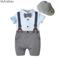 newborn baby boy clothes children blue rompers stripped pants shoes shortsbelt cotton kid summer clothing
