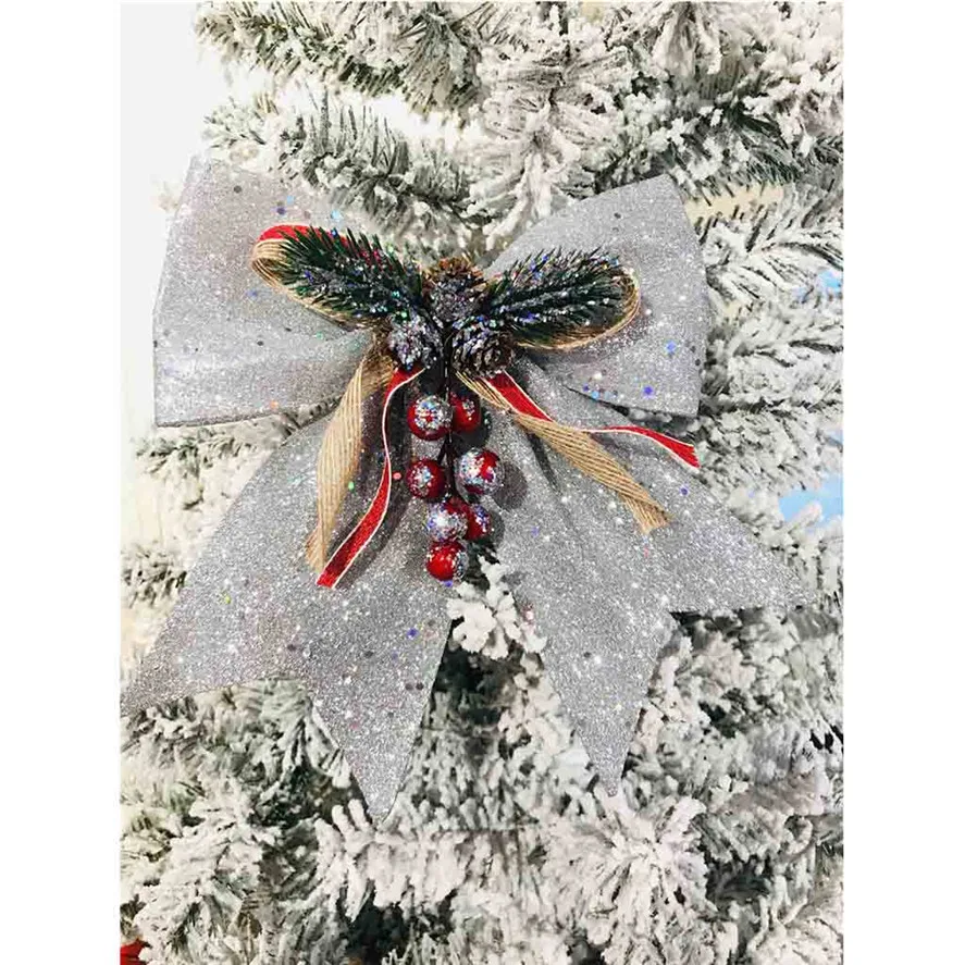 Новый 17X18 см DIY жемчужный хлопковый Рождественский бант 1 шт. очаровательное