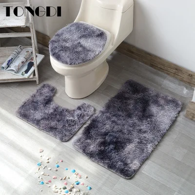 Коврик для ванной комнаты TONGDI набор туалета декоративный узор тиснение пушистый