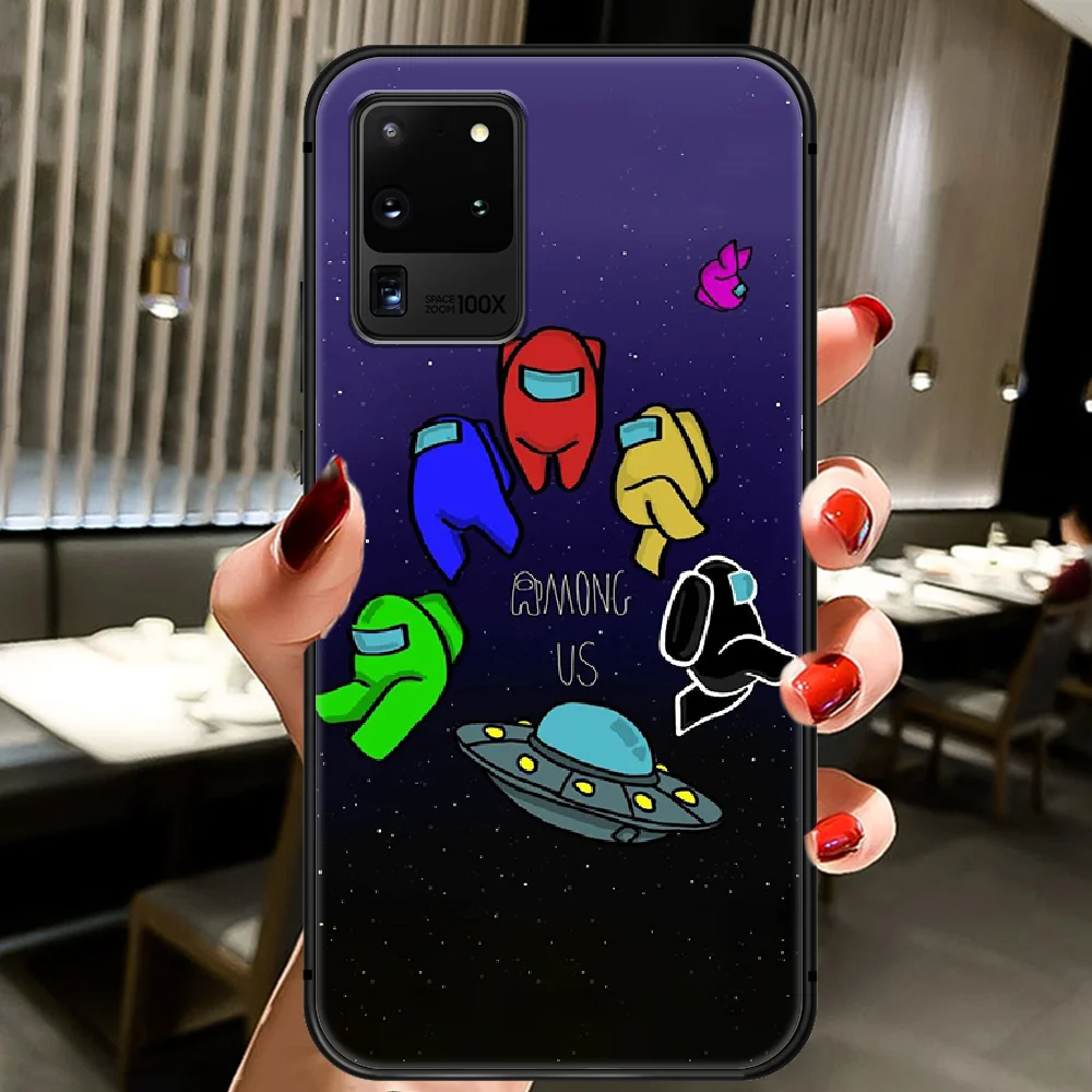 

Among Us Game Phone Case Cover Hull For Samsung Galaxy S 6 7 8 9 10 e 20 Edge Uitra Note 8 9 10 Plus black Cover Luxury Coque 3D