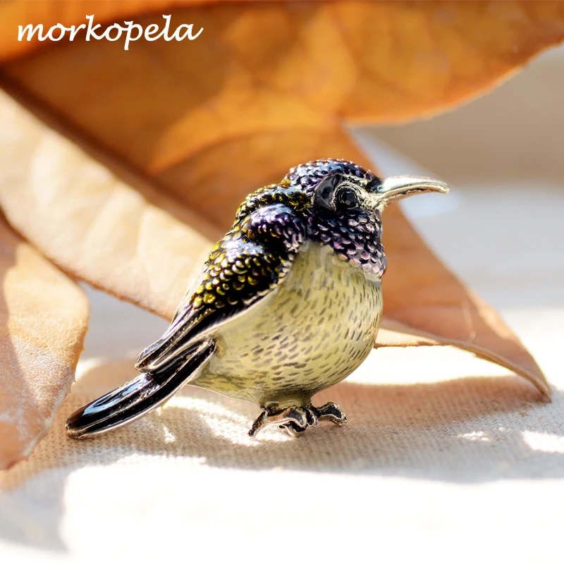 Morkopela эмаль Cockoo птица броши ювелирные булавки нагрудная Брошь для женщин со