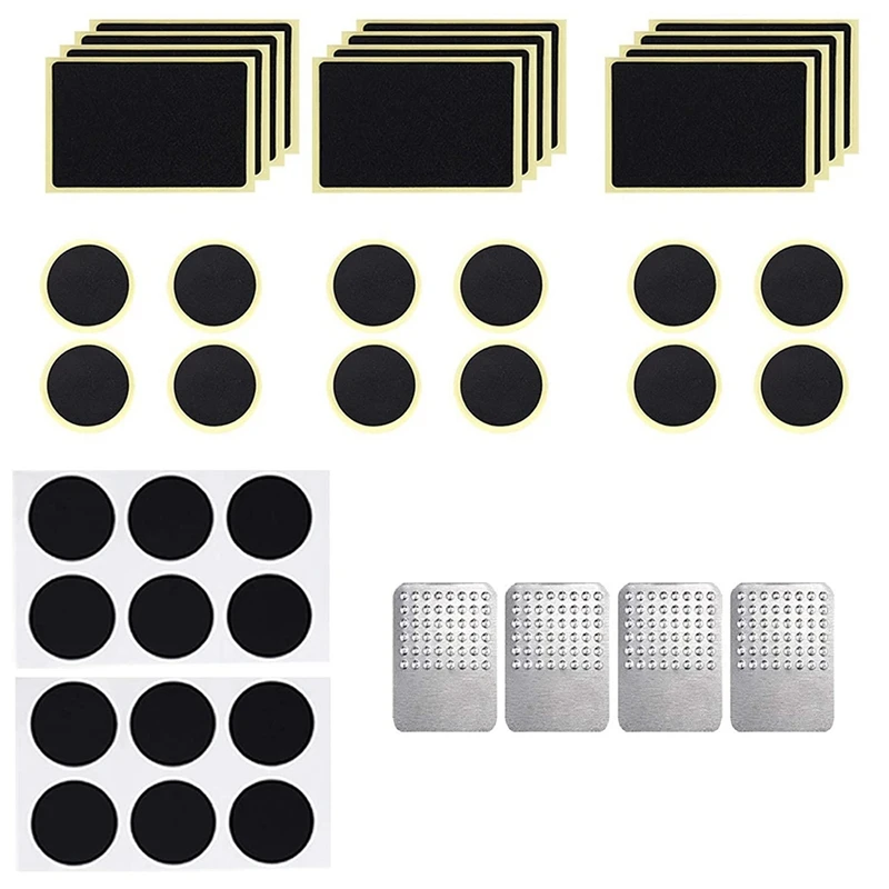 

40 Pcs Bicycle Tire Repair Kit Self-Adhesive Bicycle Tire Patch Bicycle Metal File to Fast Tire Repair