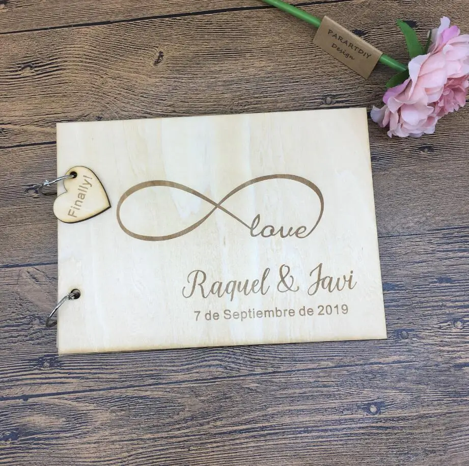 Деревянная Гостевая книга infinity love деревянная Свадебная свадебная с памятью