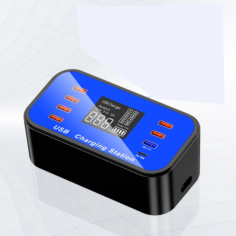 A11 QC3.0 Type-C PD18W планшетный телефон светодиодный цифровой дисплей 8 USB умное быстрое