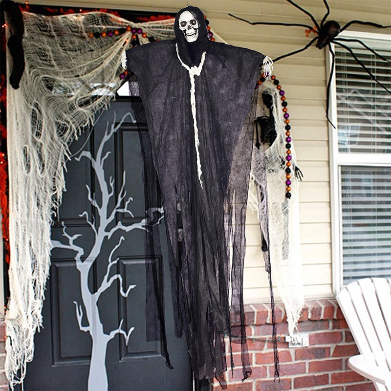 

Привидениями висит призрак украшения-ужастики для хеллоуина реквизит жуткий скелет висит жнец Главная дверная балка украшения