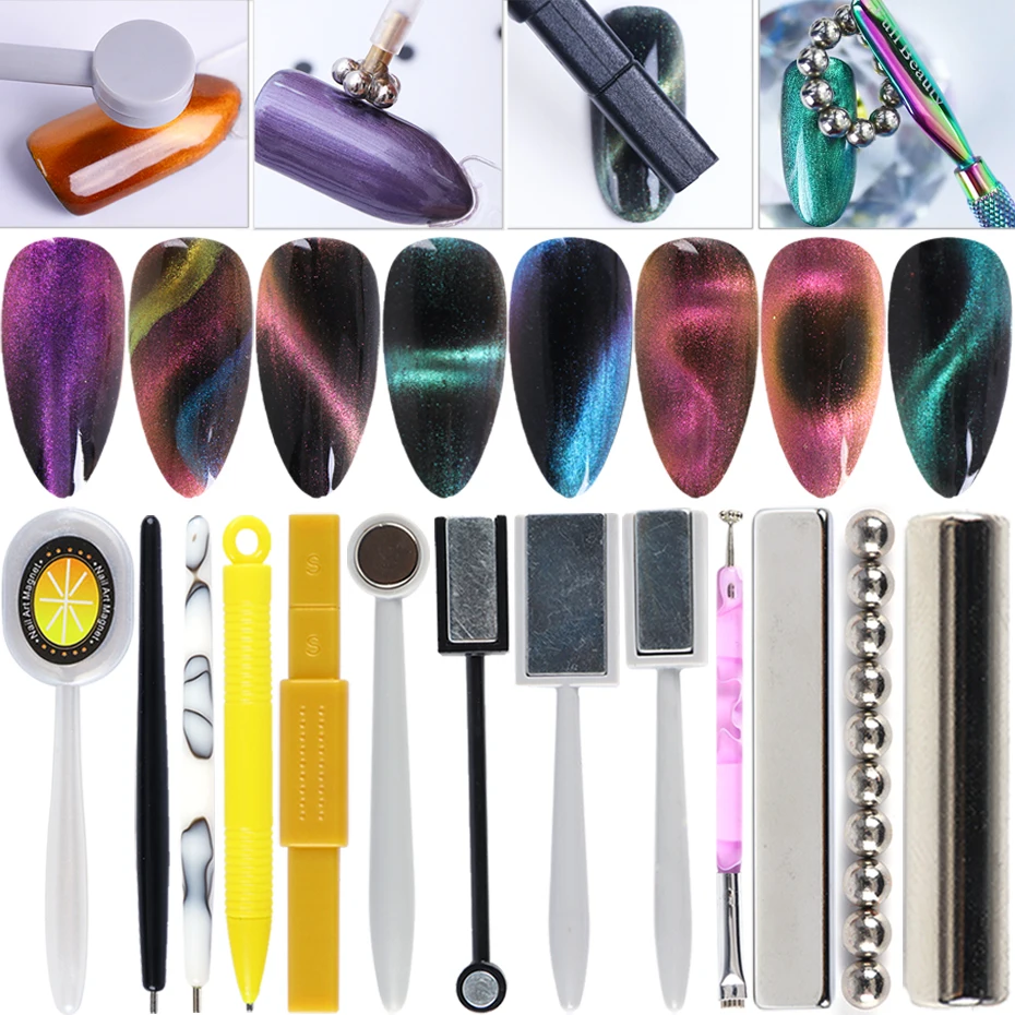 Магнитный УФ гель для ногтей 5D кошачий глаз магнитный лазерный лак дизайна