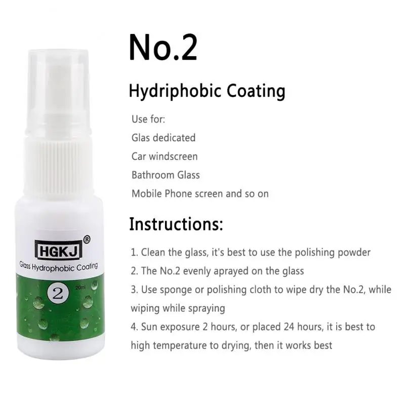 

20ml Rainproof Nano Hydrophobic Coating Glass Hydrophobic Coating Auto Windshield Anti-Rain Agent Rearview Mirror Car Glass