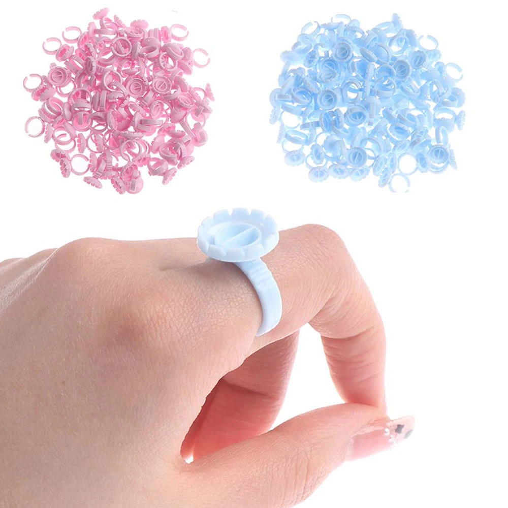 

100Pcs Disposable Eyelash Glue Fan Cup Rings Holder Container Tattoo Ink Pigments Cup Tattoo Pigment Extension Tool