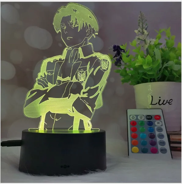 

Acrylic Table Lamp Anime Attack on Titan for Home Room Decor Light Cool Kid Child Gift Captain Levi Ackerman Figure Night Light