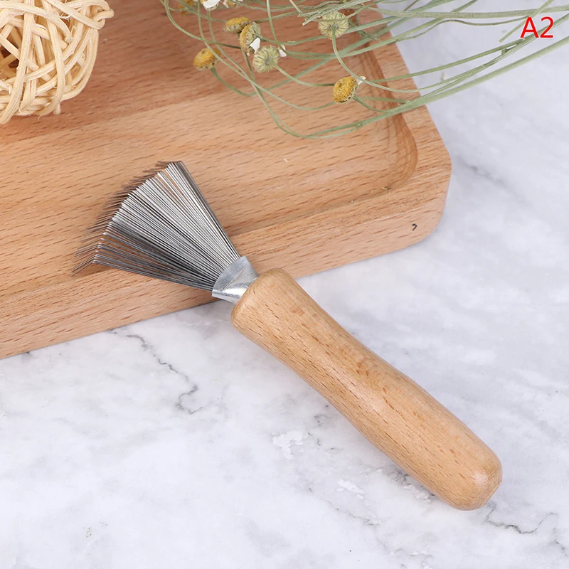 

1PCS Wooden Comb Cleaner Delicate Cleaning Removable Hair Brush Comb Cleaner Tool Handle Embeded Tool