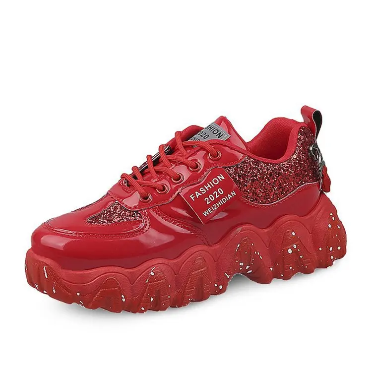 Женские кроссовки Новинка 2020 года Повседневные на толстой подошве Обувь