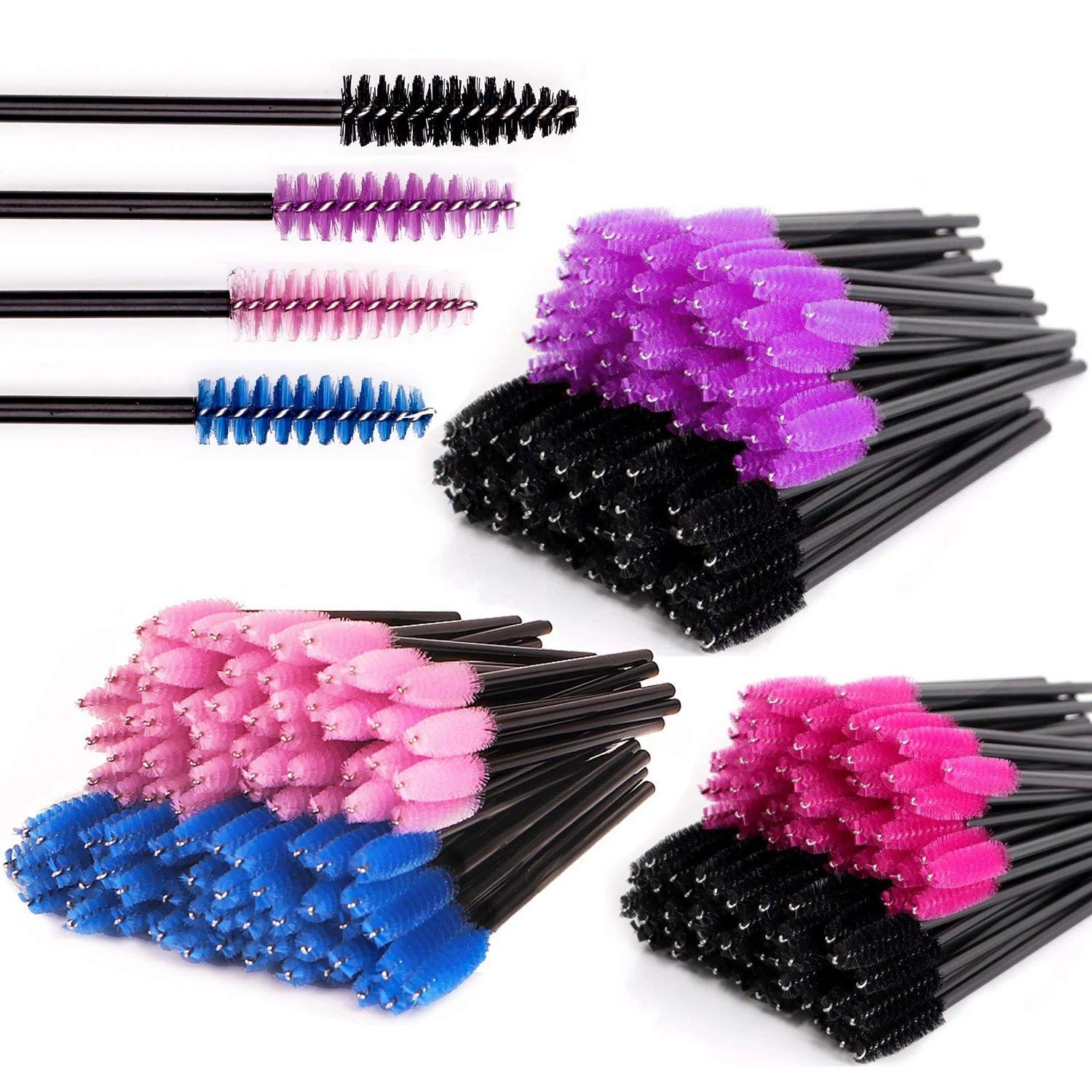 50/100pcs Disposable Eyelash Brush Mascara Wand Applicator Grafting Micro Spoolie Brushes for Eye Lashes Extension makeup Tools