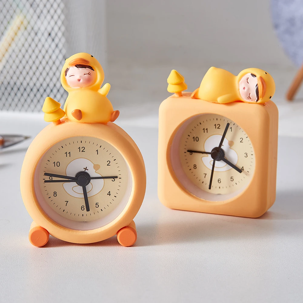 

Modern Creative Decor Little Yellow Duck Alarm Clock Bedroom Decoration Accessories Meditation Figurines Minimalism Home Decor