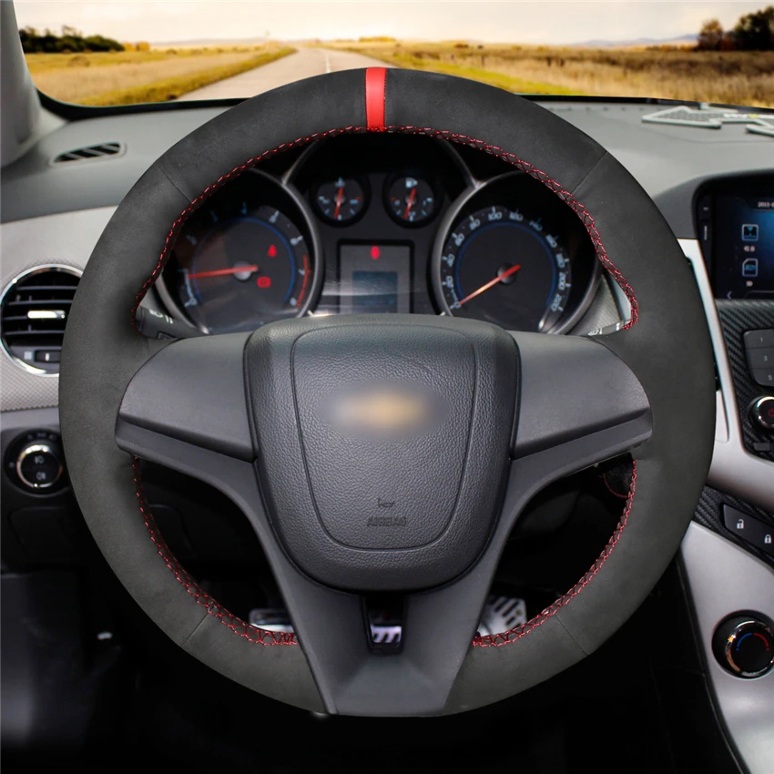 MEWANT удобный мягкий чехол на руль из черной замши для Chevrolet Cruze 2009-2014 Aveo 2011-2014 Orlando