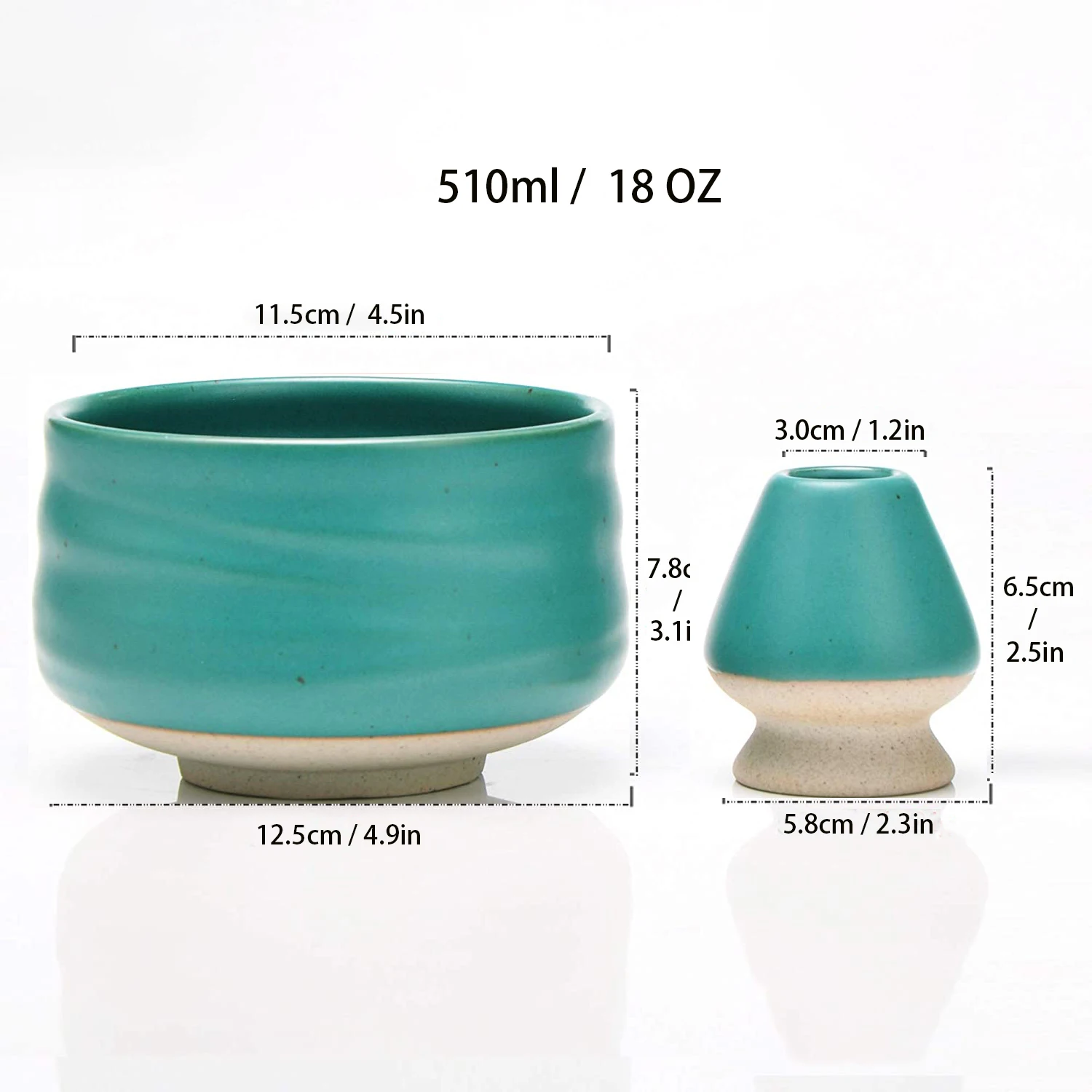 

Traditional Emerald Green Matcha Bowl Ceramic Chawan Kiln Glazed Whisk Holder Bamboo Chasen Skinny Scoop Chashaku Tools