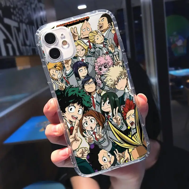 

Anime My Hero Academia Phone Case Transparent for iPhone 11 12 mini pro XS MAX 8 7 6 6S Plus X 5S SE 2020 XR