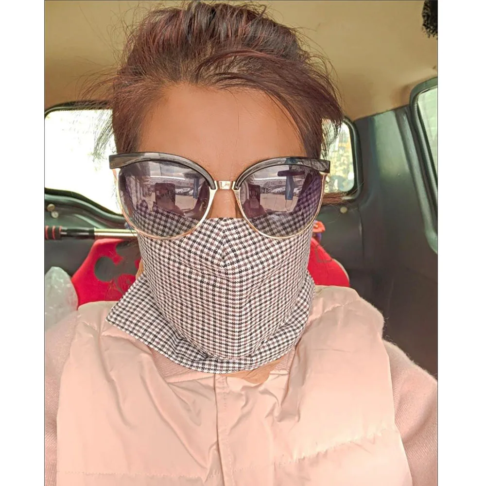 

Plaid Scarf Women Cycling Face sheild Cold protection Masque Cubrebocas Scarf Halloween Cosplay Mascarillas Windproof foulard
