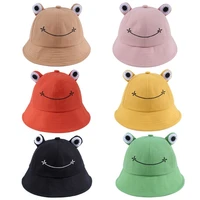 foldable cotton cute frog bucket hat summer sunscreen fisherman cap outdoor fishing hunting sun visor hat