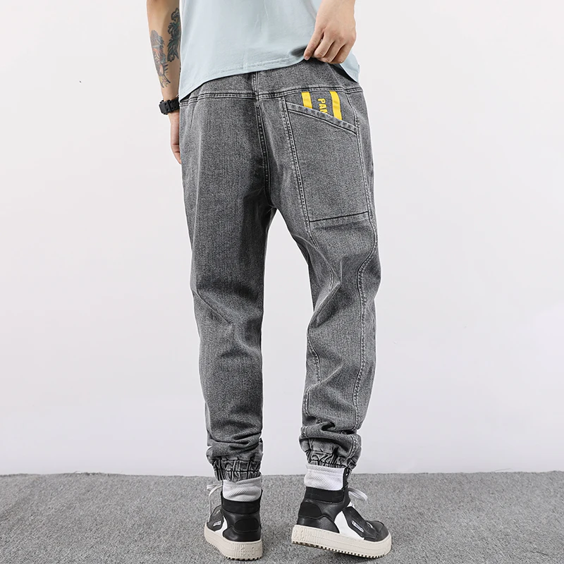 Мужские повседневные джинсы большие размеры 6XL 7XL Модные свободные с эластичной